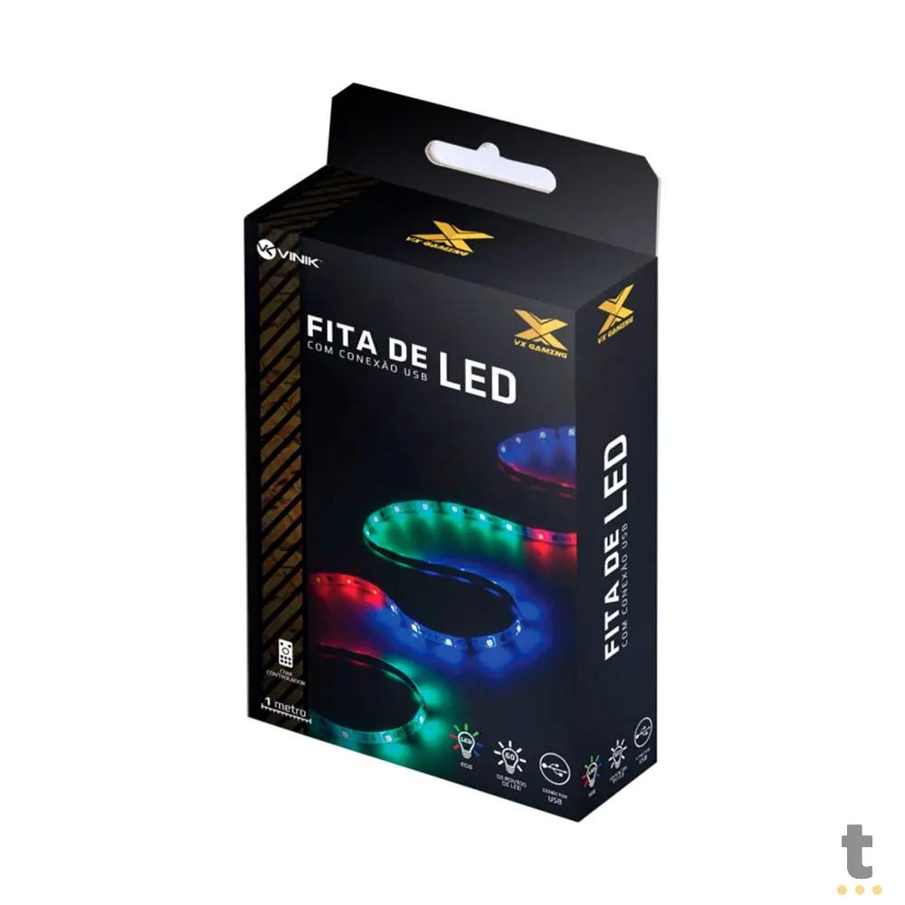 Fita Led RGB Para Gabinete VX Gaming Com Controlador 1mt - LRU1 Truedata